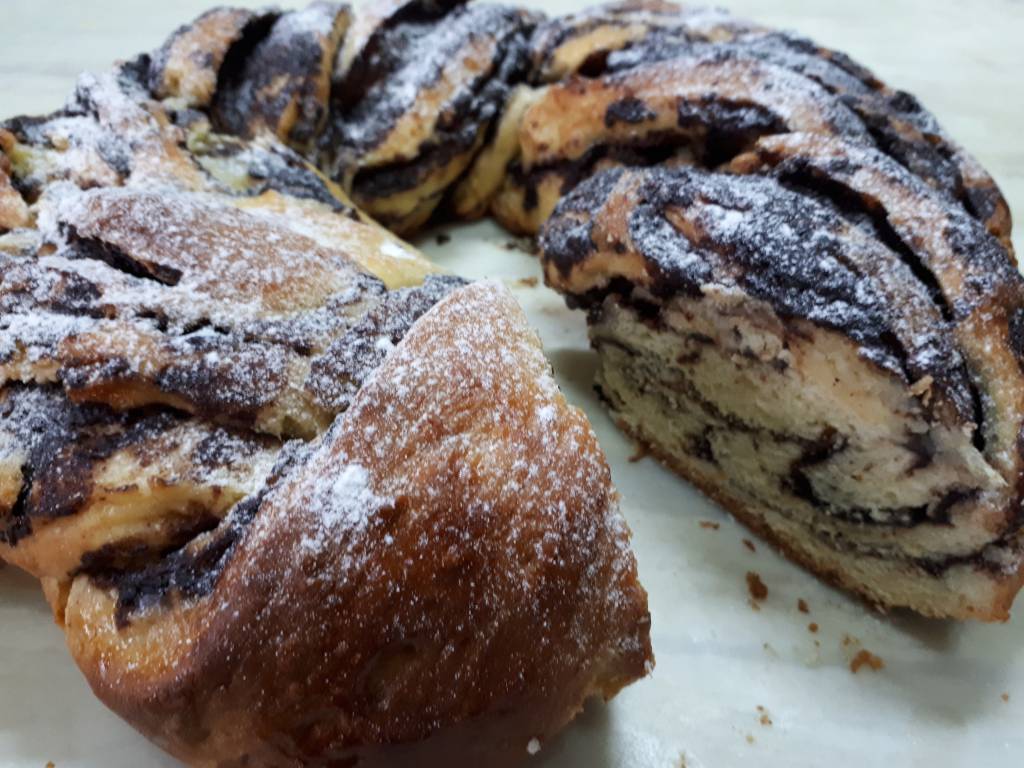 Rosca integral de naranja y chocolate